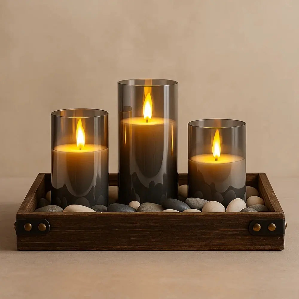 Lampe Bougie <br> Le Trio Éternel | Solara | Delvanie