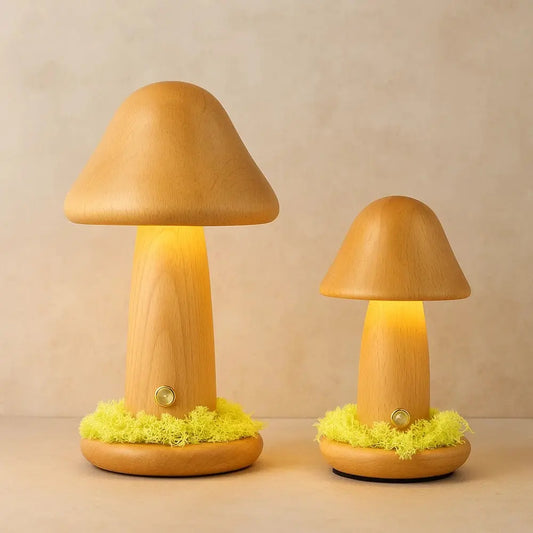 Lampe Champignon Bois <br> Éclat Organique | Fungor | Delvanie
