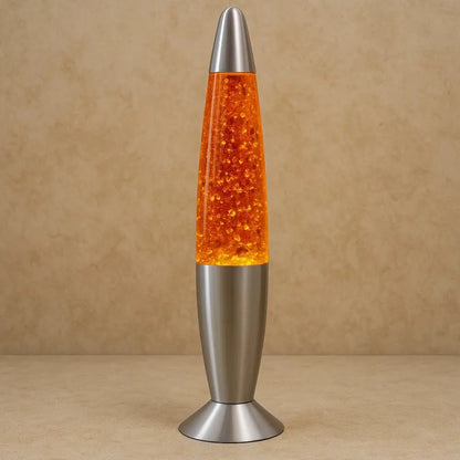 Lamp À Lave - Volutes Rétro Lumineuses | Lavalyn - Orange / Prise EU |   Delvanie