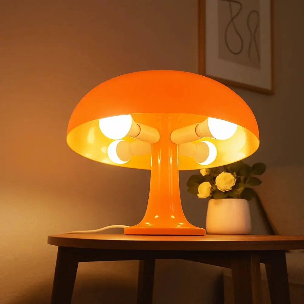 Lampe Champignon Orange <br> Lueur Rétro | Orla | Delvanie
