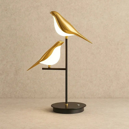 Lampe De Bureau Led - Oiseau Doré Sculptural | Aureplume - Lumière naturelle |   Delvanie