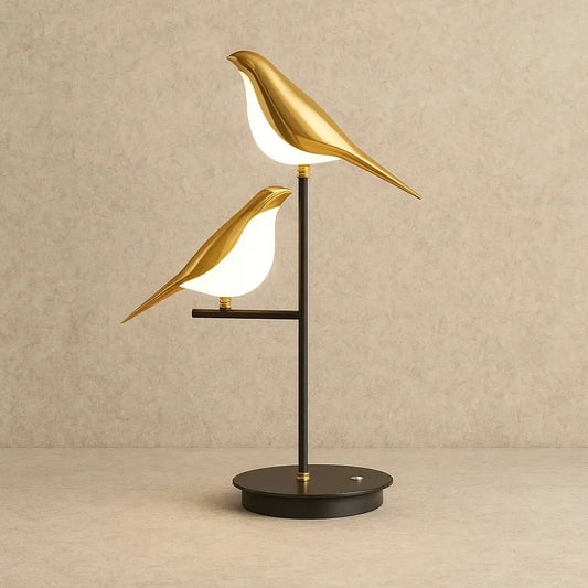 Lampe De Bureau Led - Oiseau Doré Sculptural | Aureplume - Lumière naturelle |   Delvanie