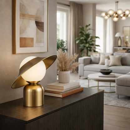 Vintage Champignonlamp - Gouden verlichte Dôme | Mycaria