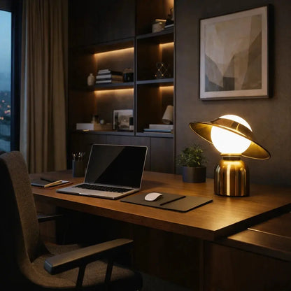 Vintage Champignonlamp - Gouden verlichte Dôme | Mycaria