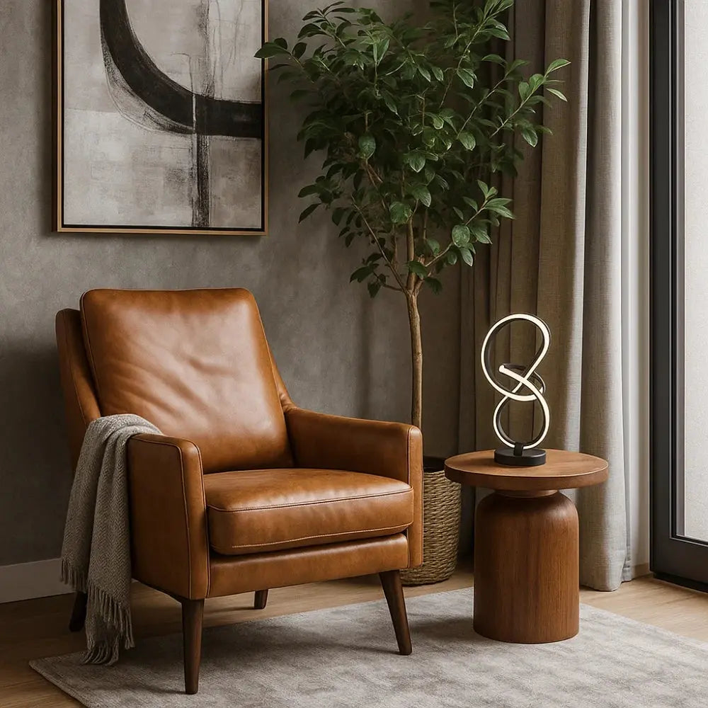 Lampe De Table Led - Boucle Sculpturale Apaisante | Enlacia -  |   Delvanie