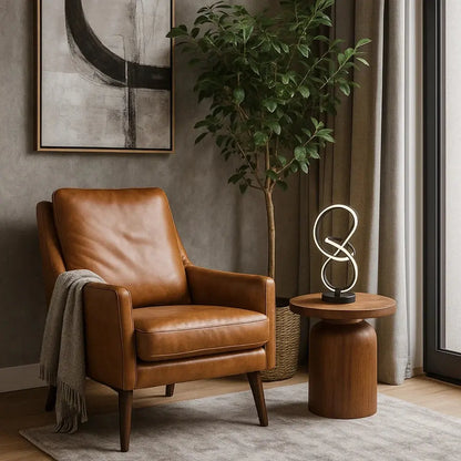 Lampe De Table Led - Boucle Sculpturale Apaisante | Enlacia -  |   Delvanie