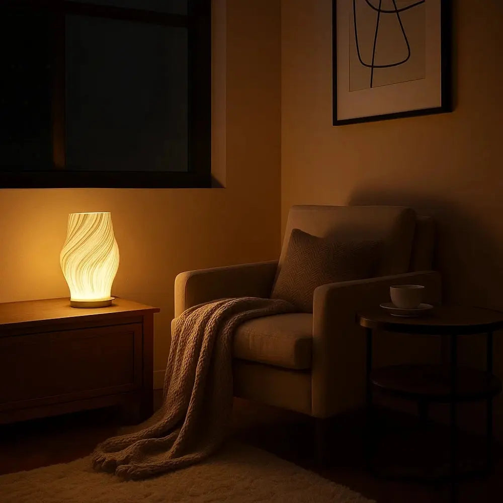 Lampes De Table - Vague Sculpturale Lumineuse | Ondelys -  |   Delvanie