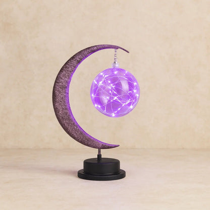 Lampes de Chevet - Lune de Verre Enchantée | Célyna - Violet cosmique / Lumière chaude |   Delvanie