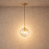 Luminaire En Verre Suspension - Sphère Dorée | Vaelorn