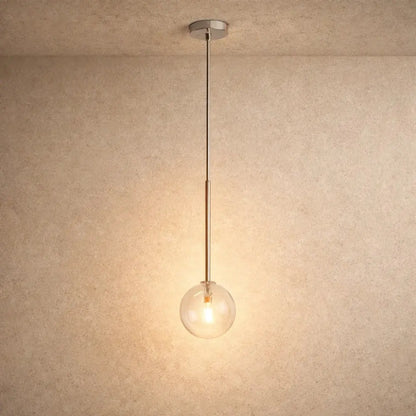 Luminaire En Verre Suspension - Sphère Dorée | Vaelorn