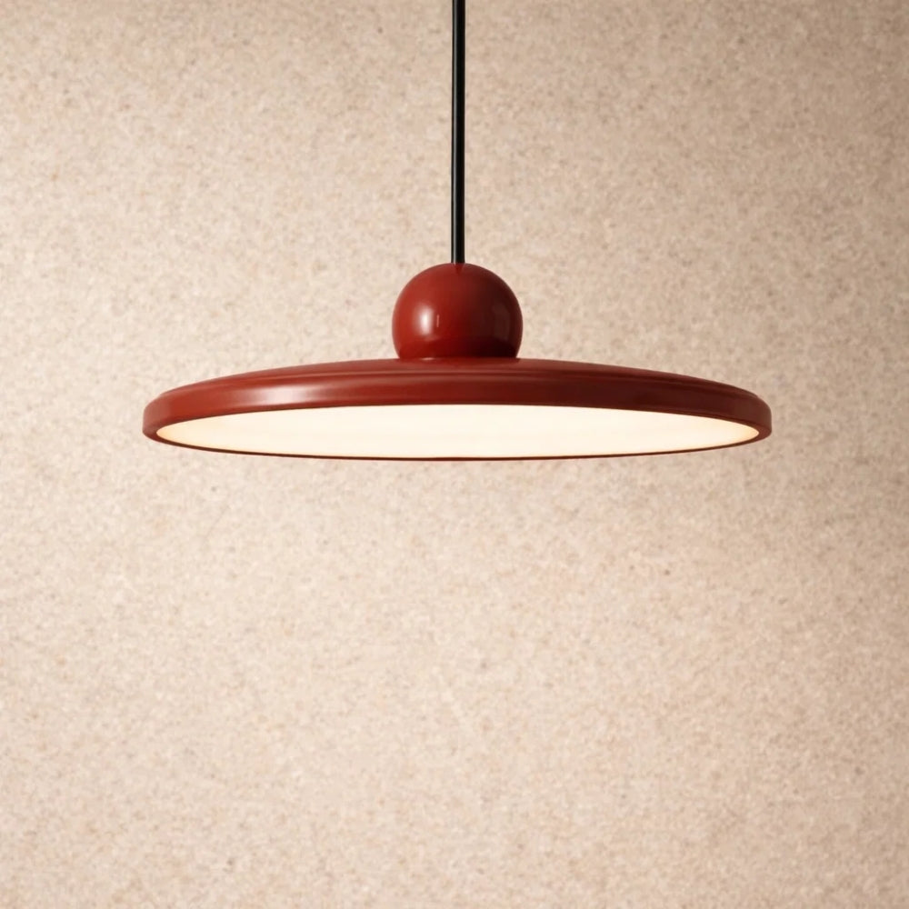 Luminaire Suspension Industriel - Disque Sculptural Laqué | Orbarys -  |   Delvanie
