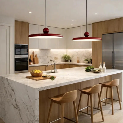 Luminaire Suspension Industriel - Disque Sculptural Laqué | Orbarys -  |   Delvanie