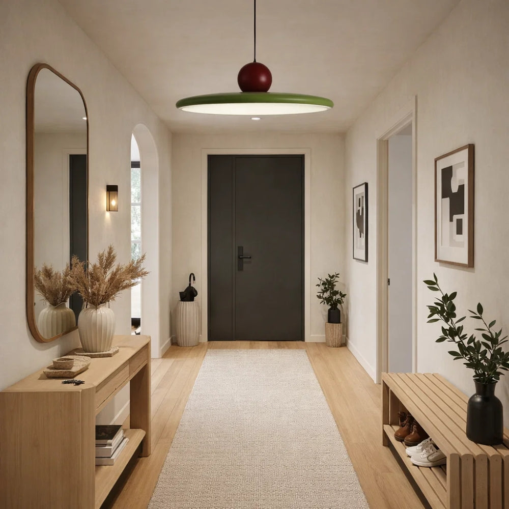 Luminaire Suspension Industriel - Disque Sculptural Laqué | Orbarys -  |   Delvanie