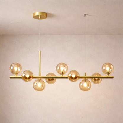 Luminaire Suspension Salle à Manger - Halo Linéaire Élégant | Aurelyn -  |   Delvanie