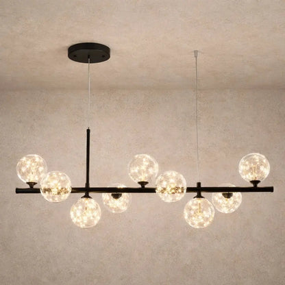 Luminaire Suspension Salle à Manger - Halo Linéaire Élégant | Aurelyn -  |   Delvanie