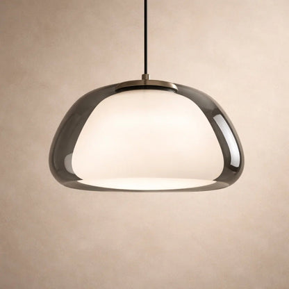 Luminaire Suspension Verre - Dôme Verre Givré | Elvarya -  |   Delvanie