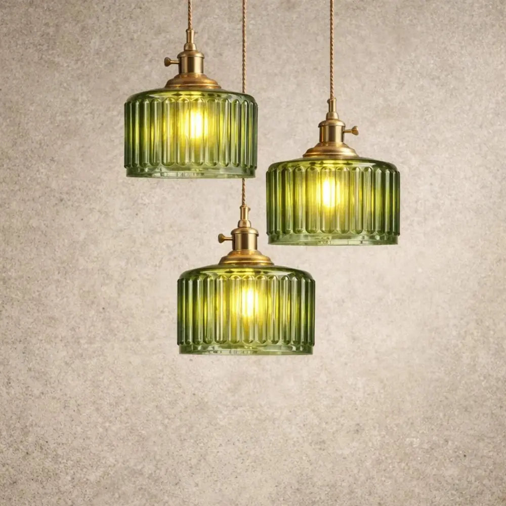 Luminaire Suspension Verre - Verre Cylindrique Vintage | Verrelia -  |   Delvanie