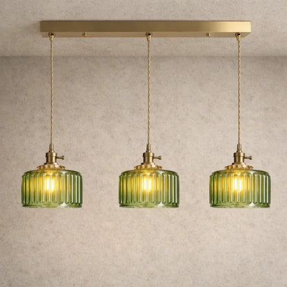 Luminaire Suspension Verre - Verre Cylindrique Vintage | Verrelia -  |   Delvanie