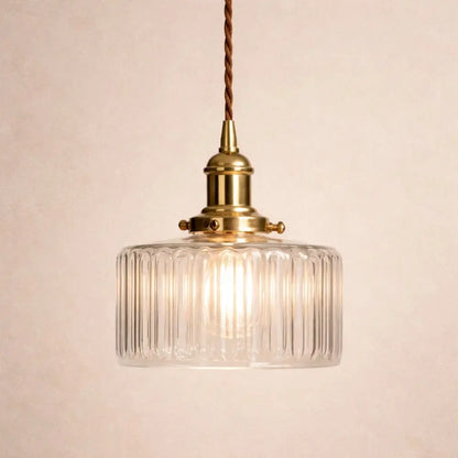 Luminaire Suspension Verre - Verre Cylindrique Vintage | Verrelia -  |   Delvanie