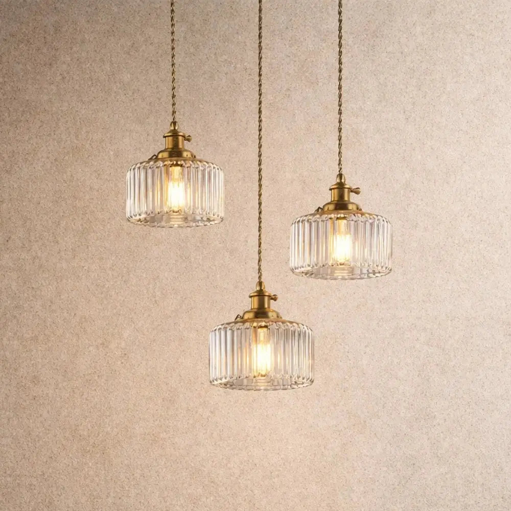 Luminaire Suspension Verre - Verre Cylindrique Vintage | Verrelia -  |   Delvanie