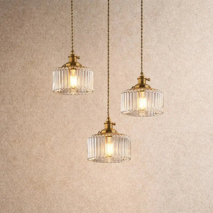 Luminaire Suspension Verre - Verre Cylindrique Vintage | Verrelia -  |   Delvanie
