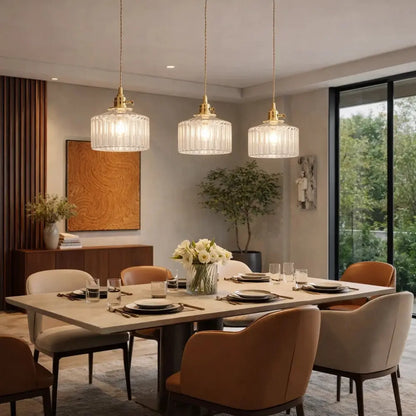 Luminaire Suspension Verre - Verre Cylindrique Vintage | Verrelia -  |   Delvanie