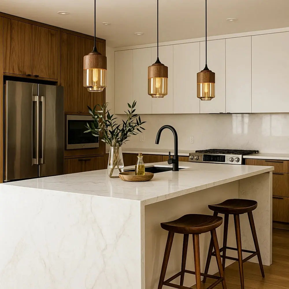 Luminaire en bois suspension - Aura Naturelle | Norwën -  |   Delvanie