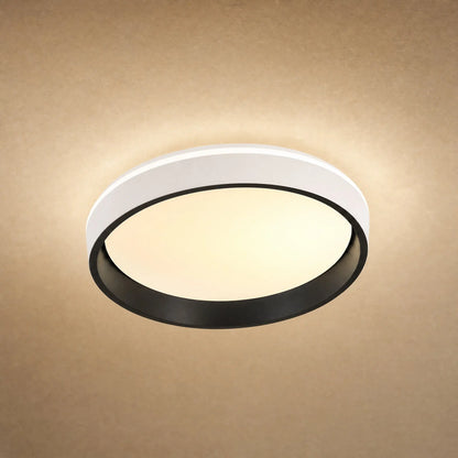 Plafonnier design Azuléa allumé en blanc chaud sur fond minéral