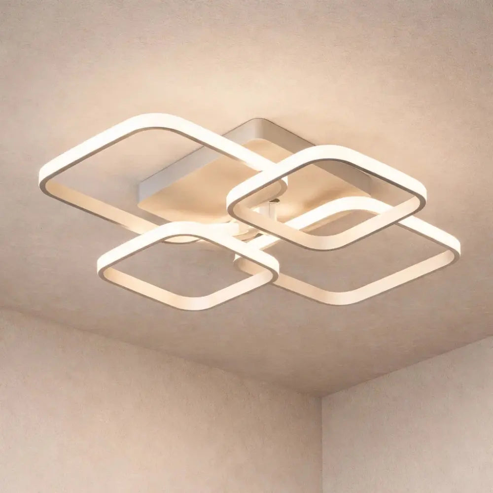 Plafonnier LED Carré - Halo Géométrique Contemporain | Zelyor -  |   Delvanie