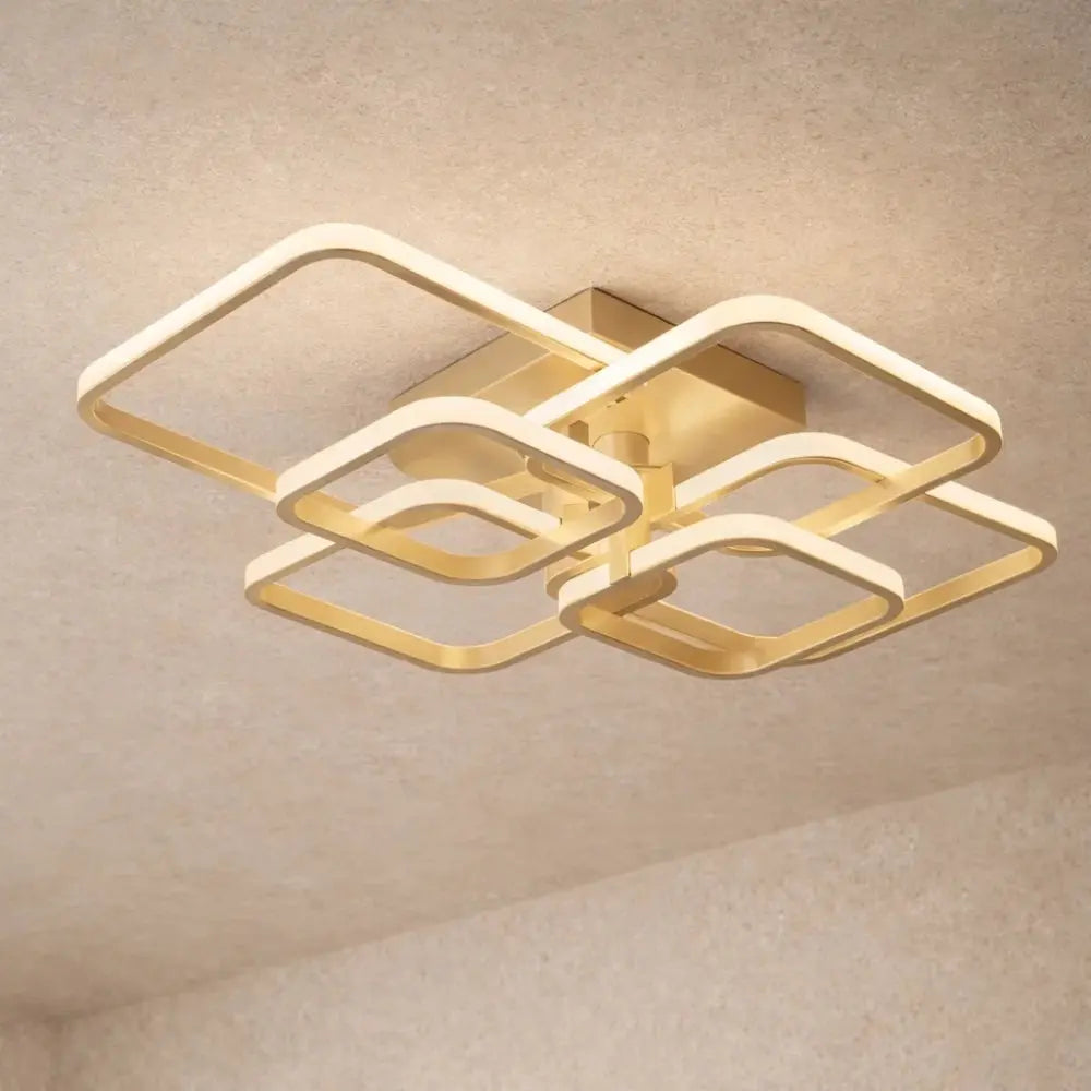 Plafonnier LED Carré - Halo Géométrique Contemporain | Zelyor -  |   Delvanie