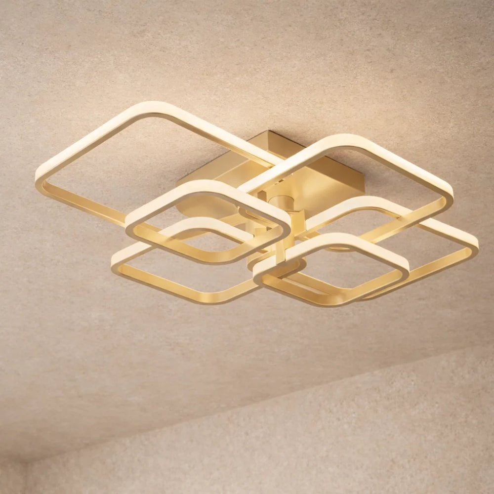 Plafonnier LED Carré - Halo Géométrique Contemporain | Zelyor -  |   Delvanie