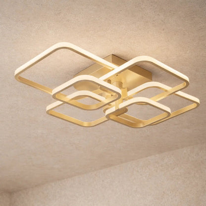 Plafonnier LED Carré - Halo Géométrique Contemporain | Zelyor -  |   Delvanie