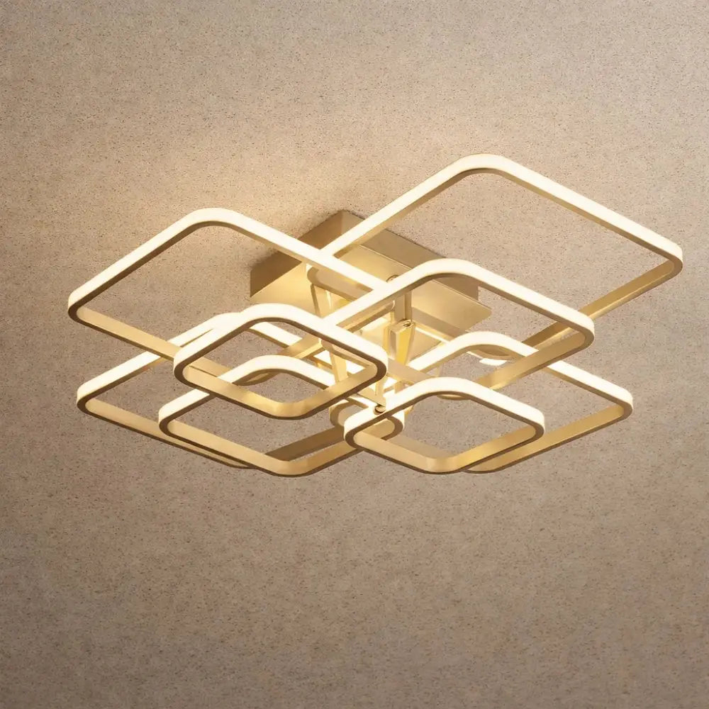 Plafonnier LED Carré - Halo Géométrique Contemporain | Zelyor -  |   Delvanie