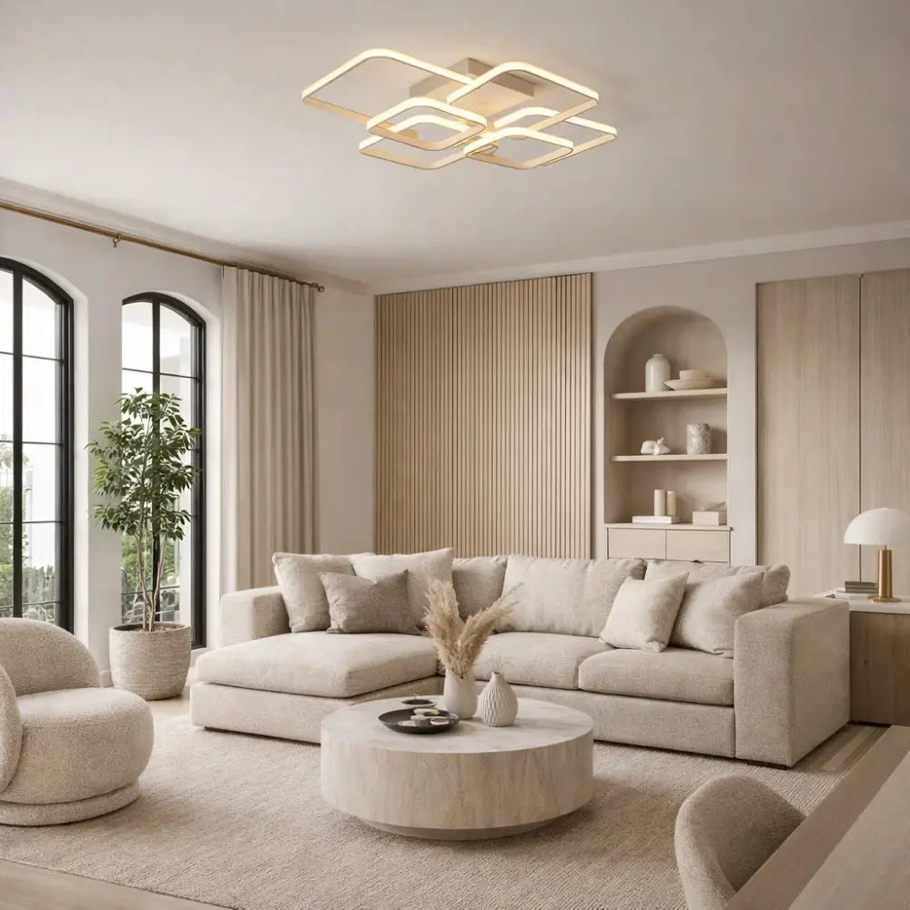 Plafonnier LED Carré - Halo Géométrique Contemporain | Zelyor -  |   Delvanie