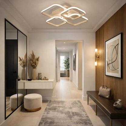 Plafonnier LED Carré - Halo Géométrique Contemporain | Zelyor -  |   Delvanie