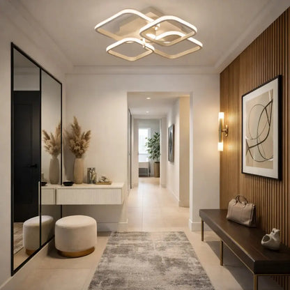 Plafonnier LED Carré - Halo Géométrique Contemporain | Zelyor -  |   Delvanie