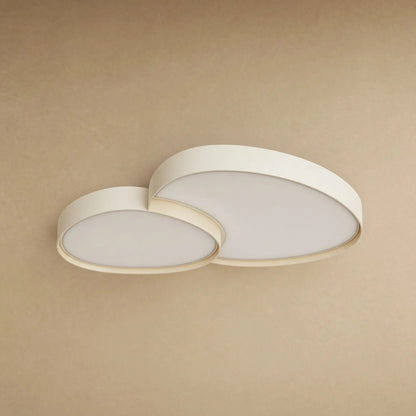 Plafonnier blanc Anteva en version duo de deux galets, packshot