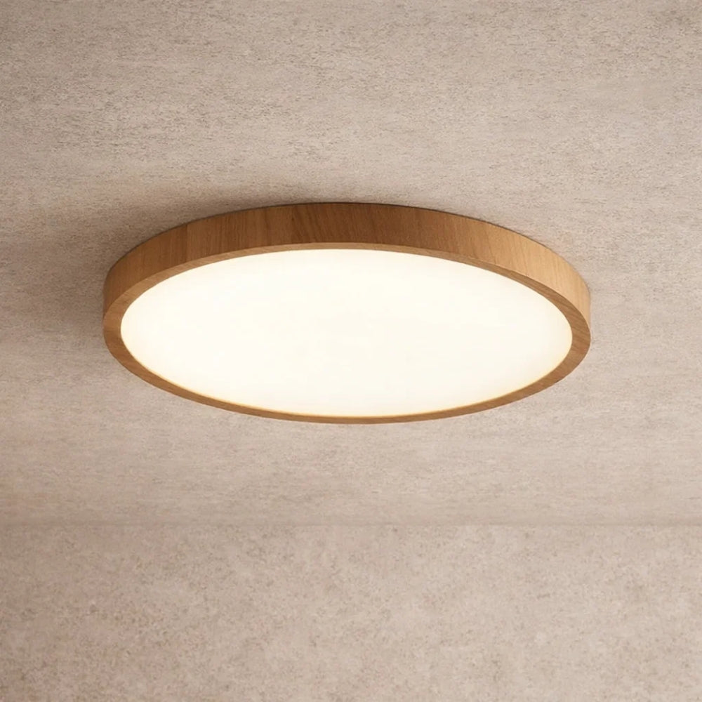 Plafonnier Rond Led - Cercle Bois Épuré | Lunarys -  |   Delvanie