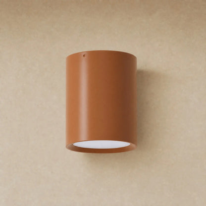 Plafonnier spot cylindrique Terracotta, métal laqué