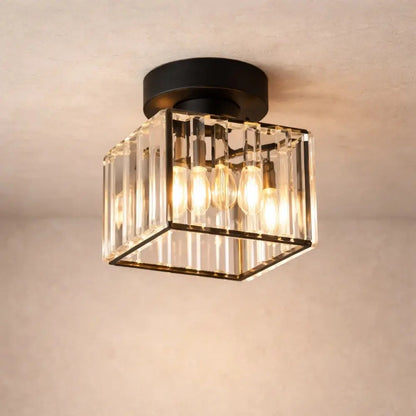 Plafonnier en Verre - Éclat Cristal Noir | Lyressa -  |   Delvanie