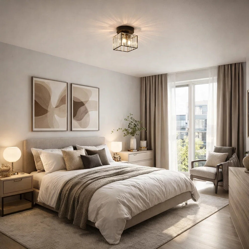 Plafonnier en Verre - Éclat Cristal Noir | Lyressa -  |   Delvanie