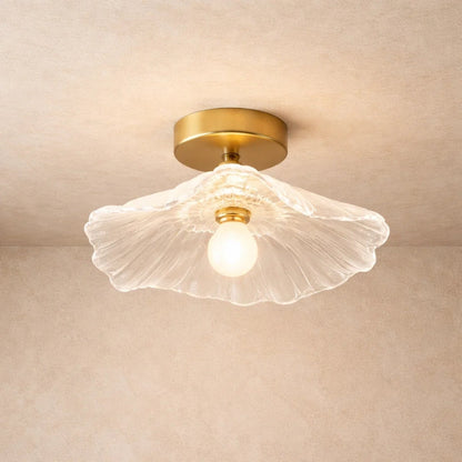 Plafonnier en Verre - Pétales Lumineux Sculptés | Elvaris -  |   Delvanie