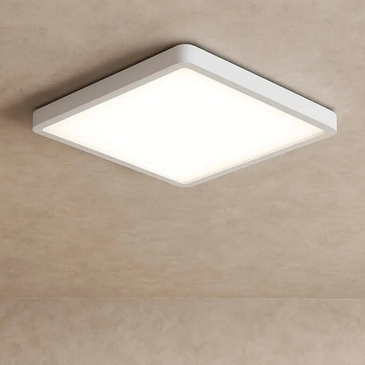Plafonnier Led Carré - Cadre Bois Intuitif | Quadréos - Blanc / APP |   Delvanie