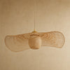 Suspension bambou Takenya, chapeau tissé main en bambou naturel, packshot | Delvanie
