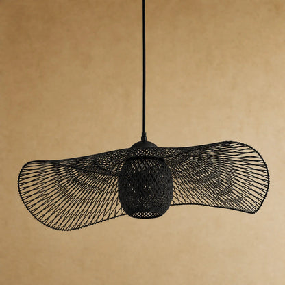 Suspension bambou Takenya en noir mat, packshot | Delvanie