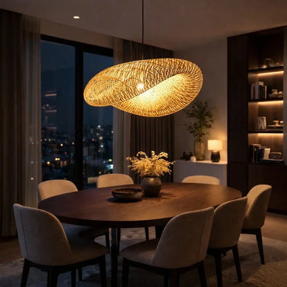 Suspension Luminaire Bambou - Halo Bambou Tressé | Nayori -  |   Delvanie