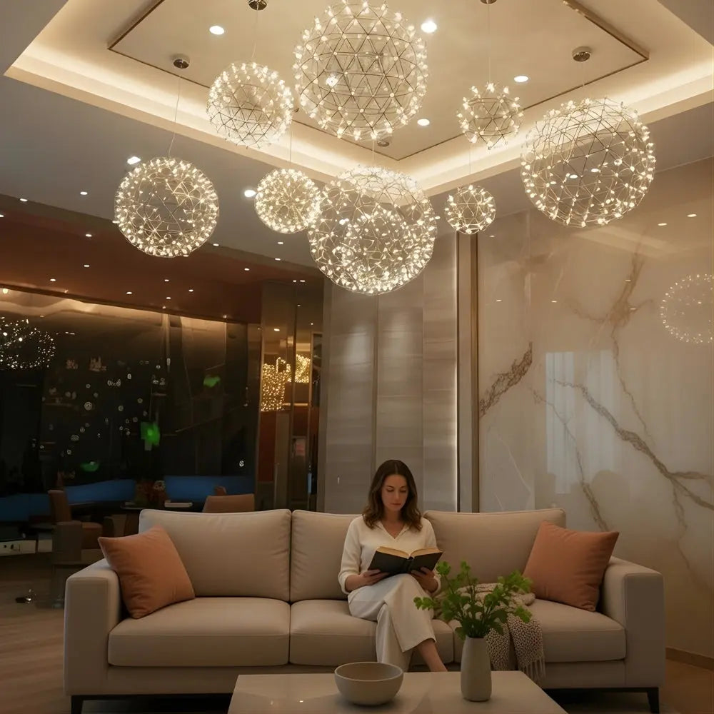 Suspension Luminaire Design - Boule Feu d’Artifice | Stellora -  |   Delvanie