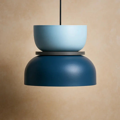 Suspension Luminaire Design - Harmonie Épurée | Novara - Bleu Clair / Bleu / 22x22cm |   Delvanie