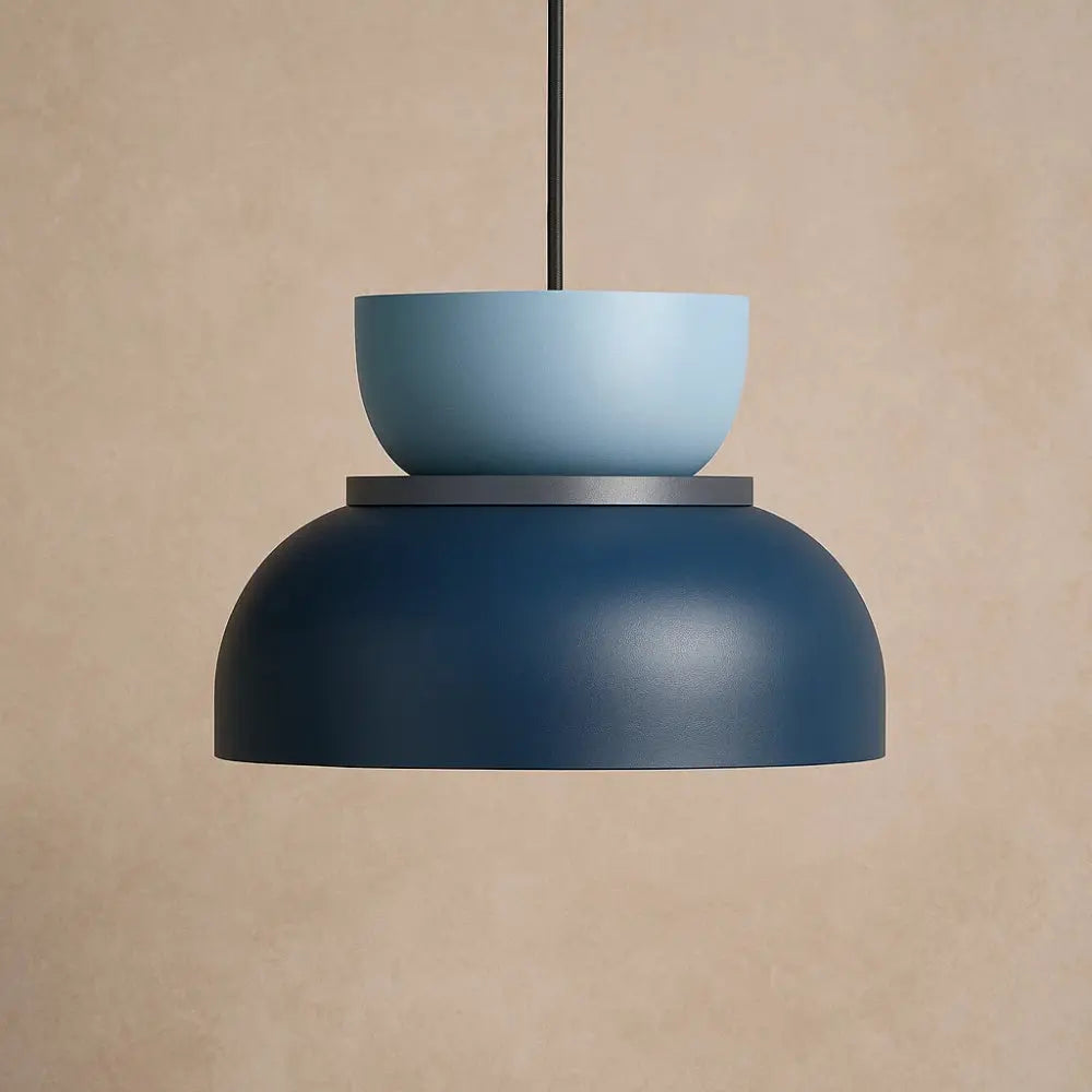 Suspension Luminaire Design - Harmonie Épurée | Novara - Bleu Clair / Bleu / 29x28cm |   Delvanie