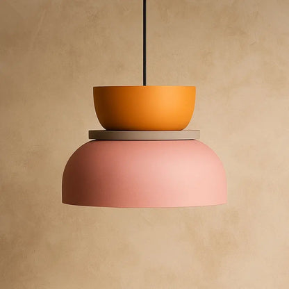 Suspension Luminaire Design - Harmonie Épurée | Novara - Orange / Rose / 29x28cm |   Delvanie
